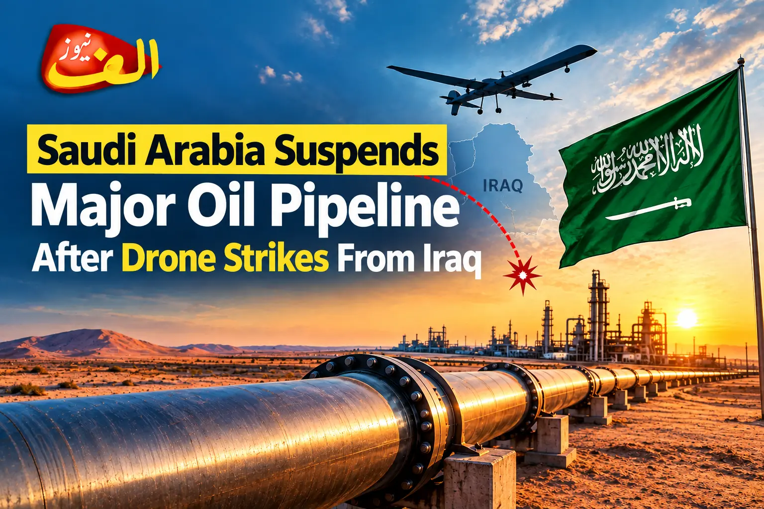 Saudi Arabia Suspends Major Oil Pipeline After Drone Strikes From Iraq